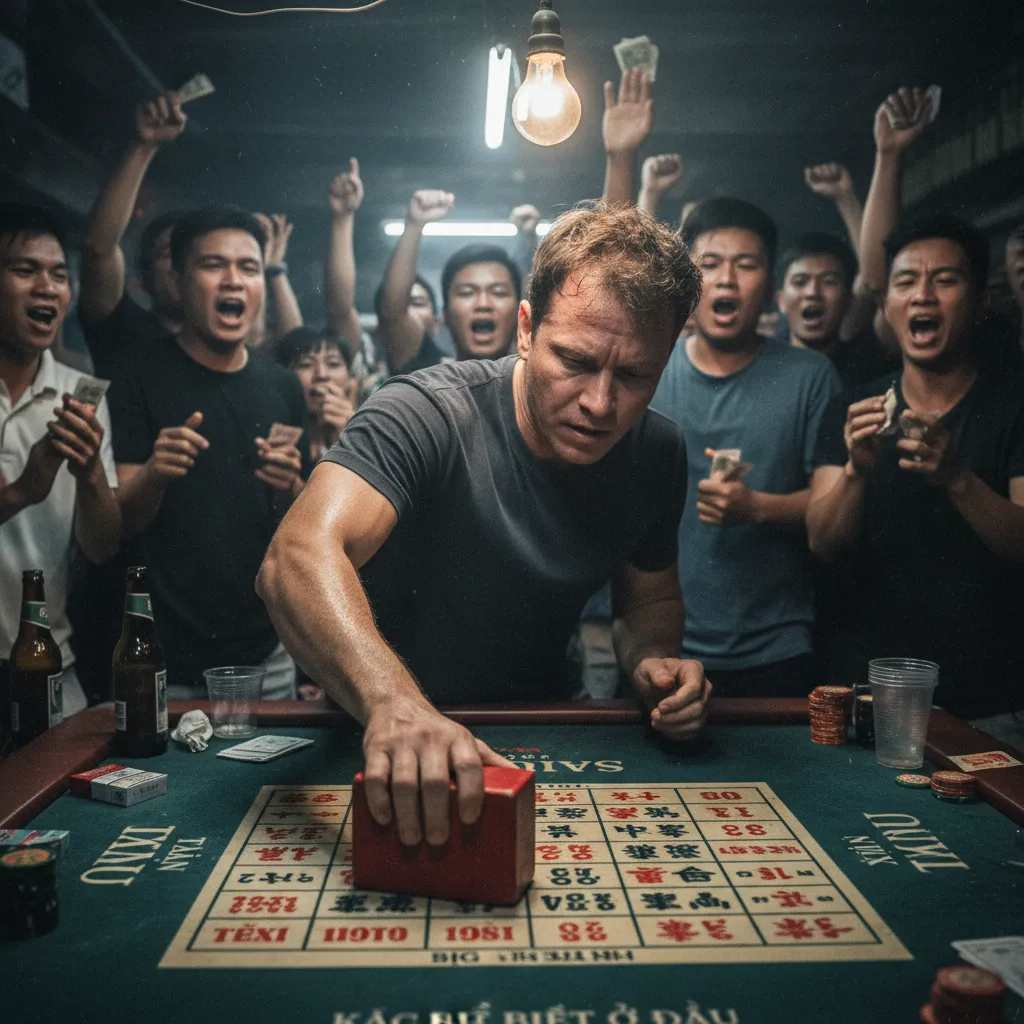 Bàn cược Tài Xỉu truyền thống với bát và đĩa