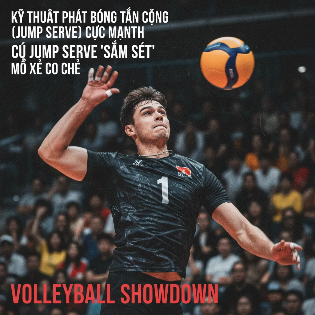 Một vận động viên chuyên nghiệp thực hiện cú phát bóng tấn công